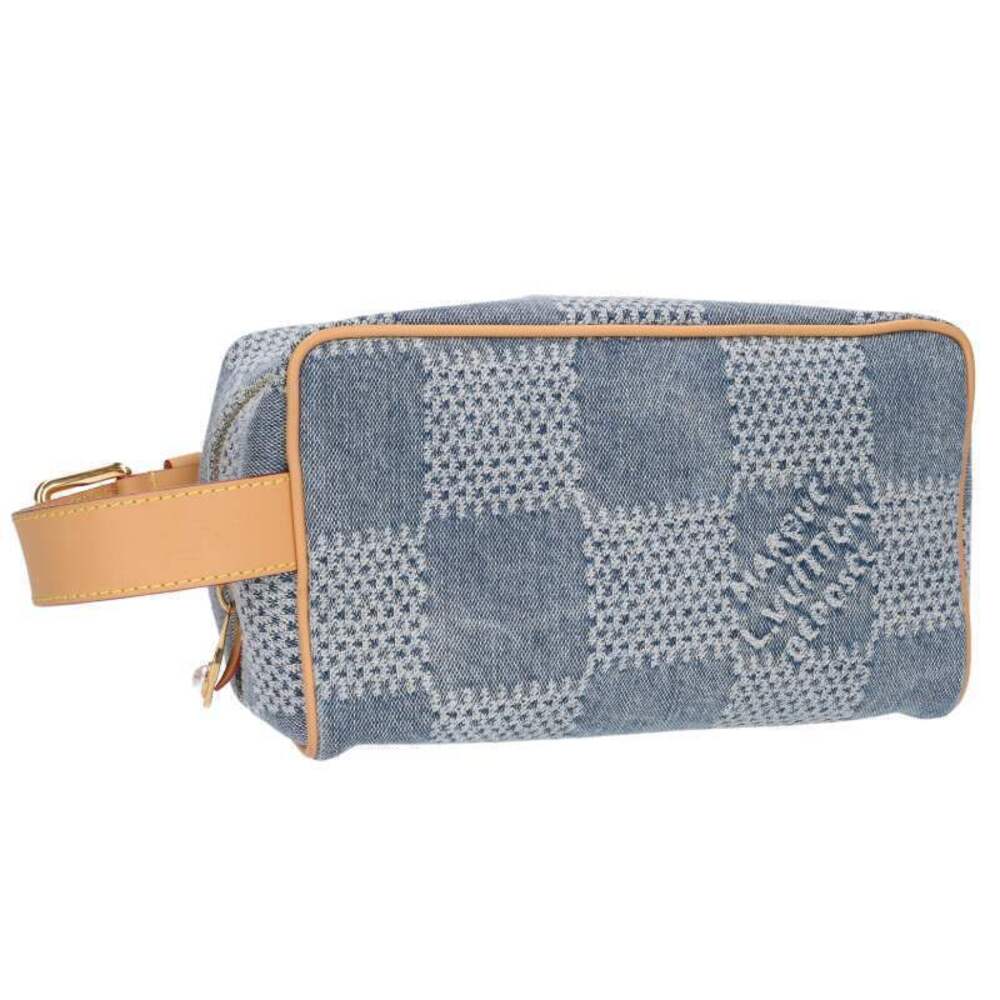 Louis Vuitton Locker Dopp Damier Denim Handbag Indigo